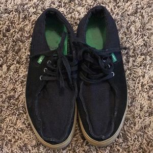 Sanuk black loafers size 7